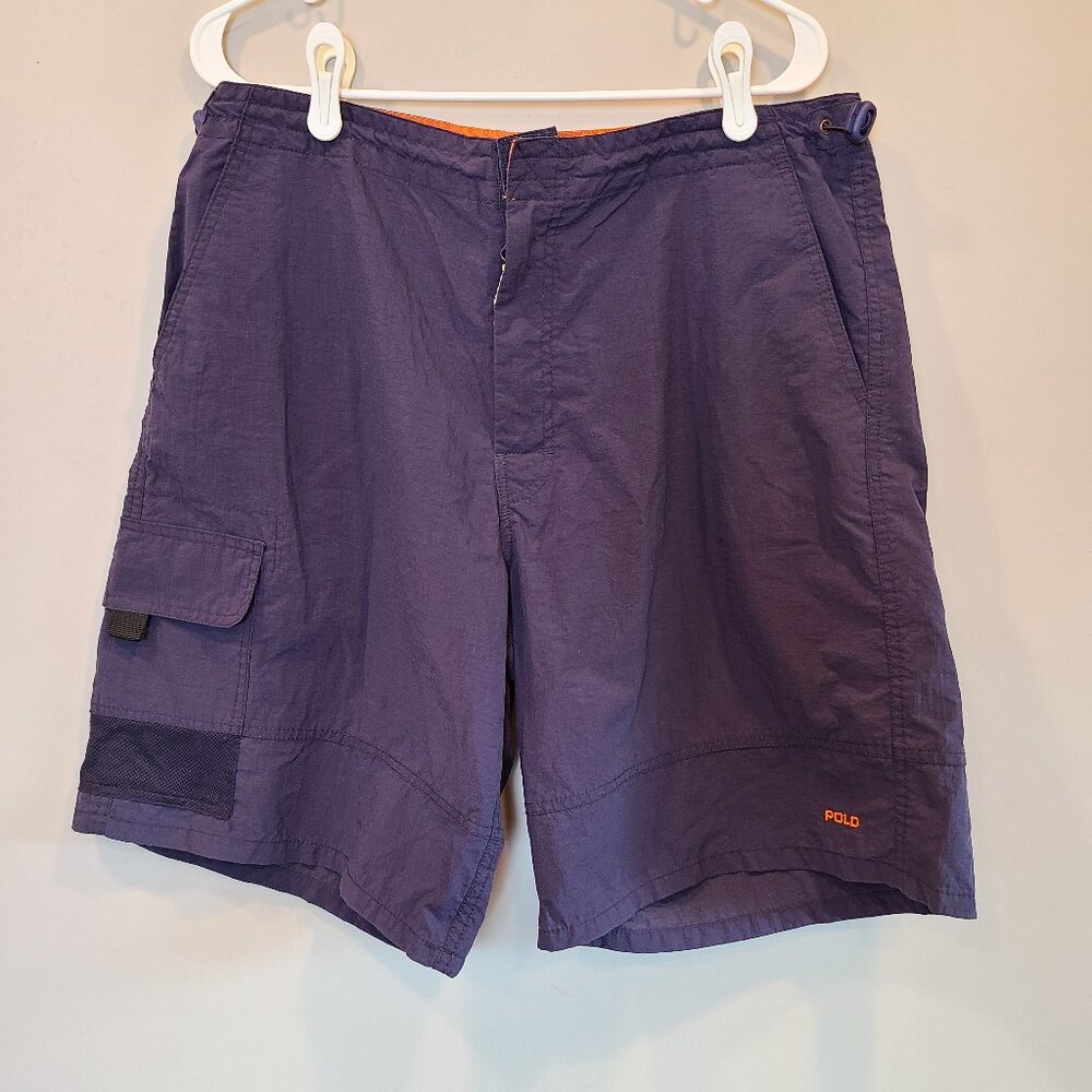 Ralph Lauren Polo Sport Cargo Shorts Nylon Mens Medium Blue